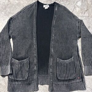 PINK by Victoria's Secret Grey Knit Open Front Cardigan with Pockets Small
